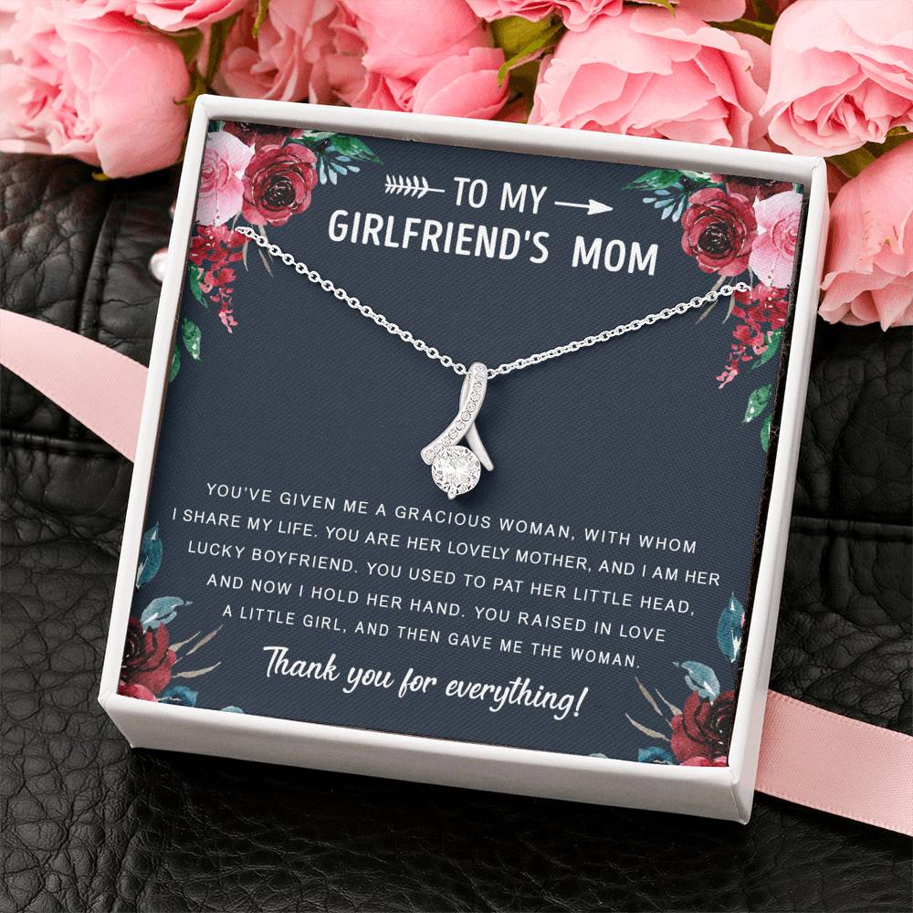 litzzy To My Girlfriend's Mom - Gift For Mother's Day, Birthday, Anniversary - Alluring Necklace - Necklace Gift For Her, Wife, Girlfriend, Anniversary, Wedding, Valentine, Birthday with Message Card Jewelry   