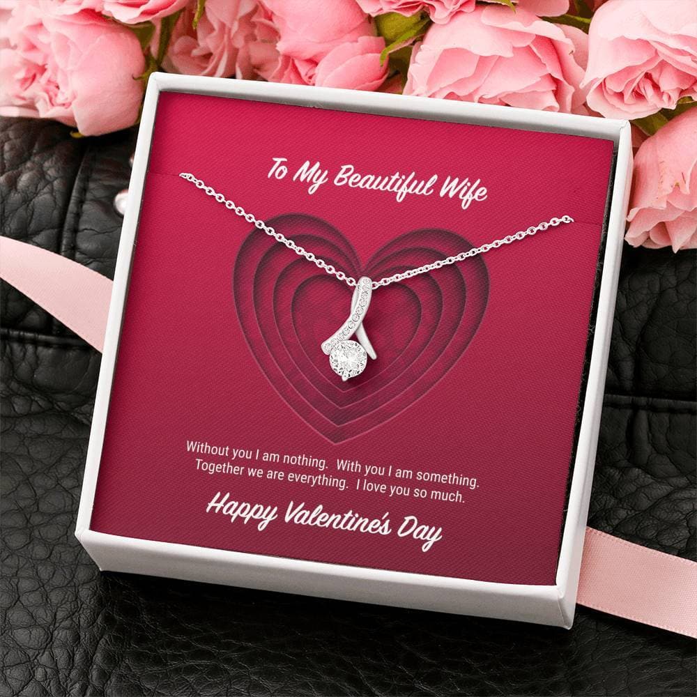 litzzy To My Beautiful Wife Valentine's Day Alluring Beauty Necklace - Gifts For Wife Necklace Valentines Day Custom Made Romantic Gift For My Best Wife Ever    