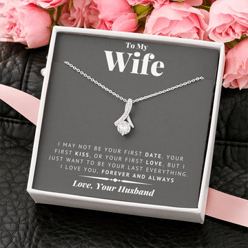 litzzy To My Wife - Last Everything Alluring Necklace - Necklace Gift For Her, Wife, Girlfriend, Anniversary, Wedding, Valentine, Birthday with Message Card Jewelry   