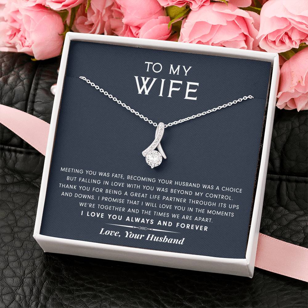 litzzy To My Wife - Great Life Partner - Alluring Beauty Necklace - Necklace Gift For Her, Wife, Girlfriend, Anniversary, Wedding, Valentine, Birthday with Message Card Jewelry   