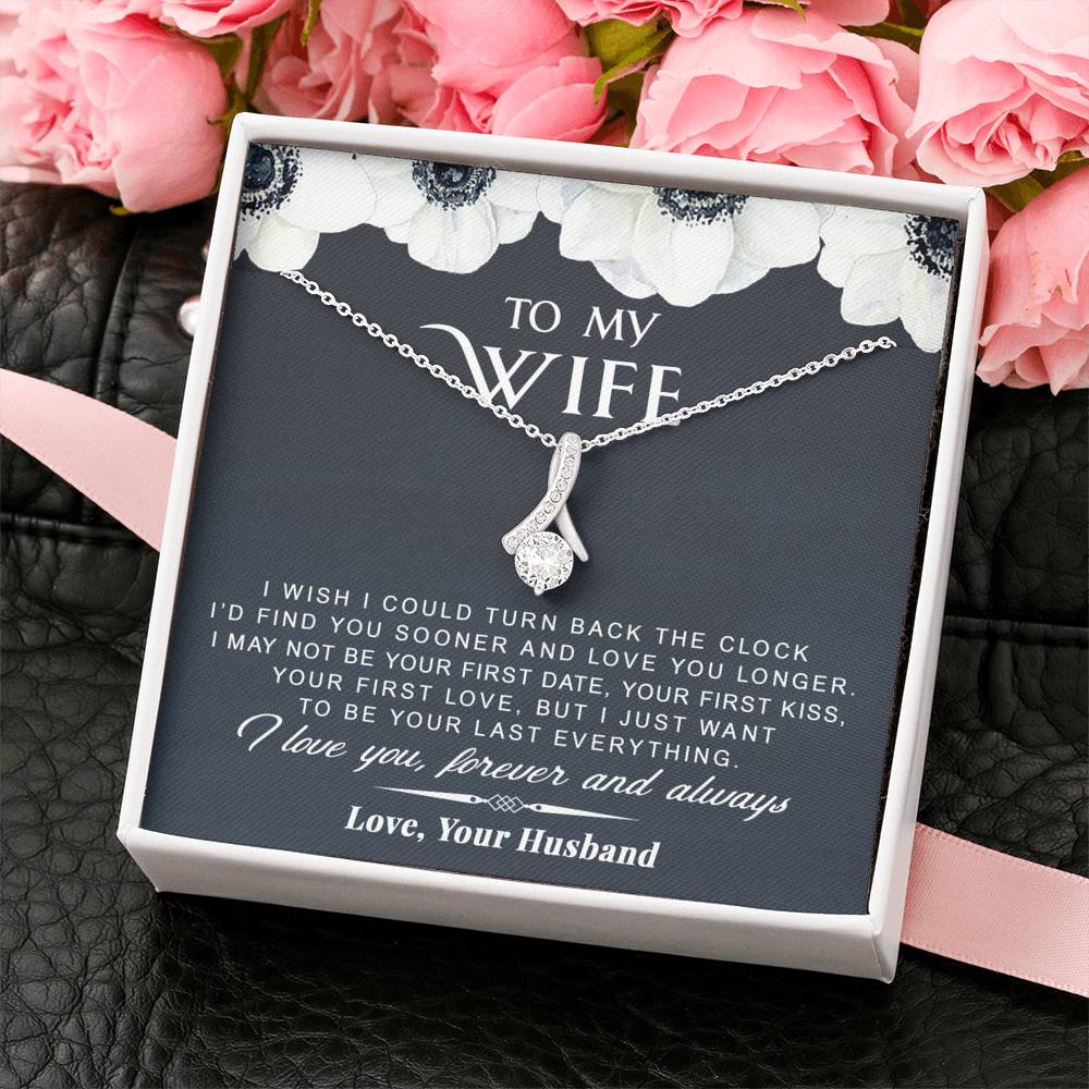 litzzy To My Wife - Turn Back The Clock - Gift For Valentine, Mother's Day, Birthday, Anniversary - Alluring Necklace - Necklace Gift For Her, Wife, Girlfriend, Anniversary, Wedding, Valentine, Birthday with Message Card Jewelry   
