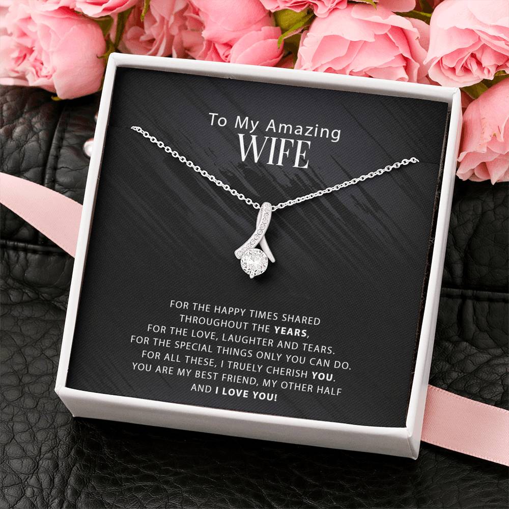 litzzy To My Amazing Wife - For The Happy Times Shared Throughout The Years - Alluring Necklace - To My Wife, Gift For Wife Jewelry   