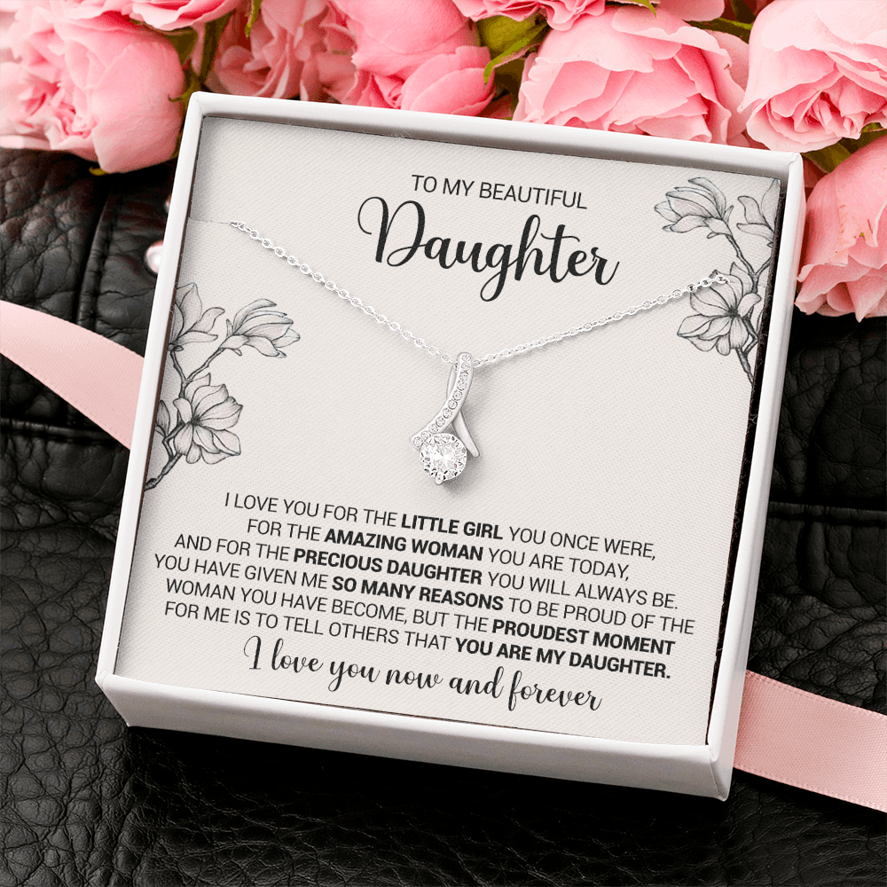 litzzy To My Beautiful Daughter - I Love You For The Little Girl You Once Were - Alluring Necklace jewelry   