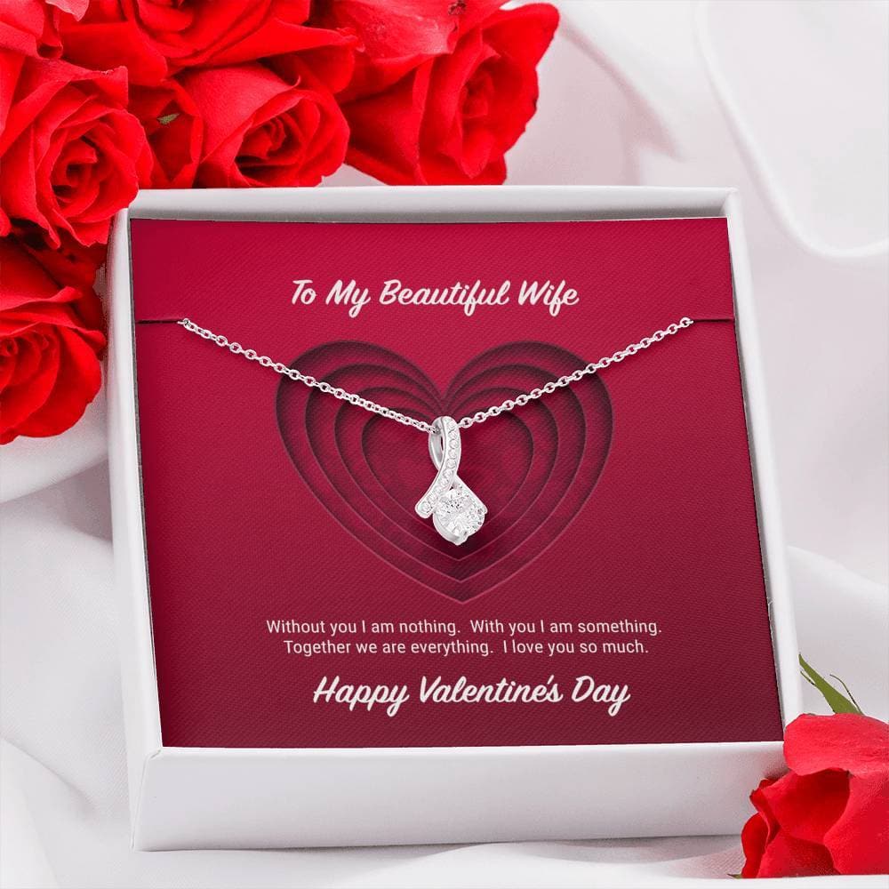 litzzy To My Beautiful Wife Valentine's Day Alluring Beauty Necklace - Gifts For Wife Necklace Valentines Day Custom Made Romantic Gift For My Best Wife Ever    