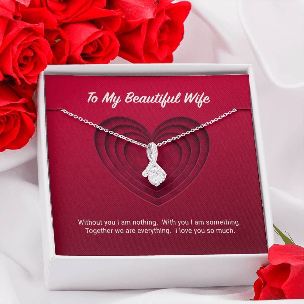 litzzy To My Beautiful Wife Alluring Beauty Necklace - Gifts For Wife Necklace Valentines Day Custom Made Romantic Gift For My Best Wife Ever    