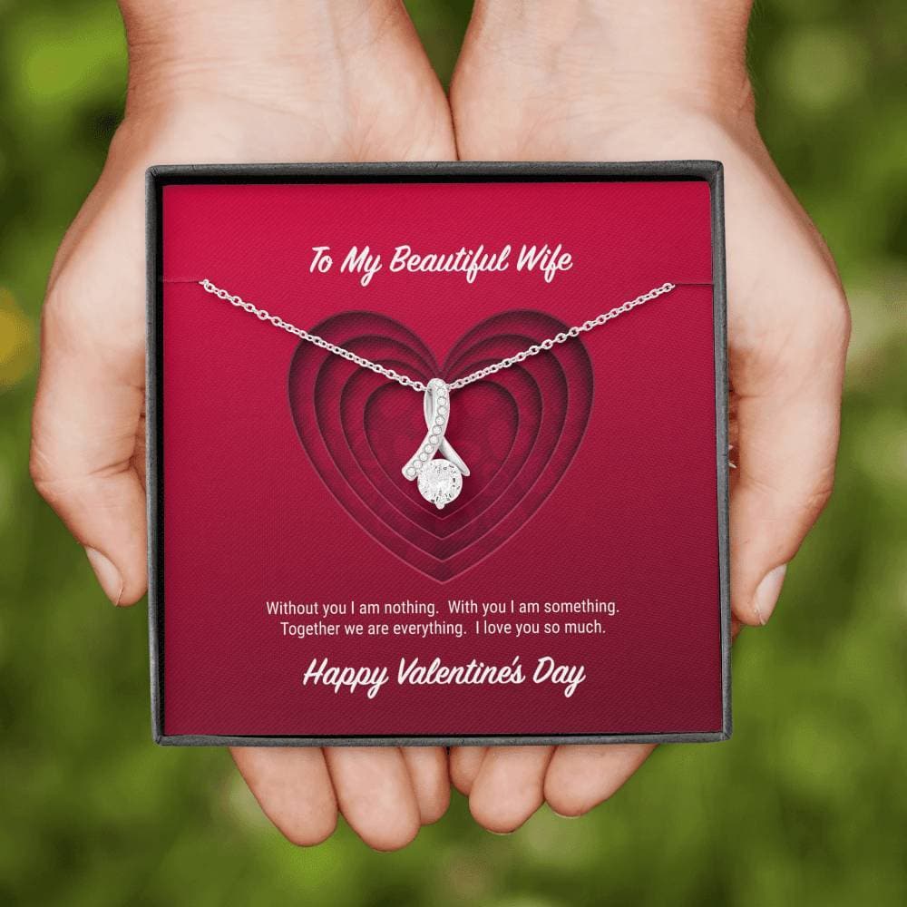 litzzy To My Beautiful Wife Valentine's Day Alluring Beauty Necklace - Gifts For Wife Necklace Valentines Day Custom Made Romantic Gift For My Best Wife Ever    