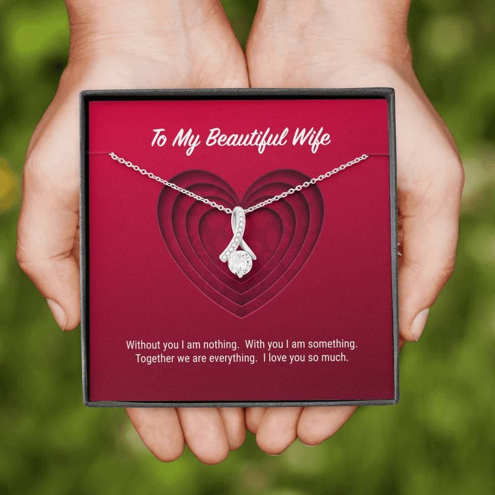 litzzy To My Beautiful Wife Alluring Beauty Necklace - Gifts For Wife Necklace Valentines Day Custom Made Romantic Gift For My Best Wife Ever    