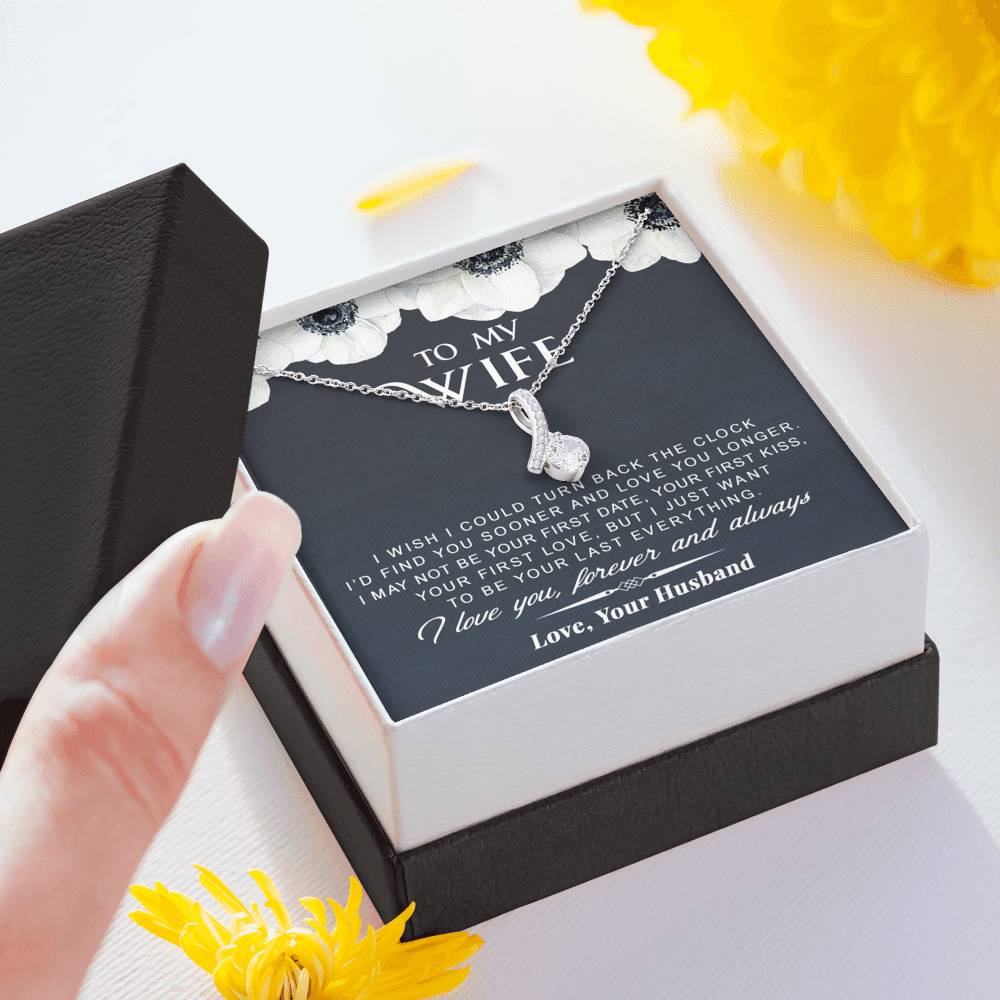 litzzy To My Wife - Turn Back The Clock - Gift For Valentine, Mother's Day, Birthday, Anniversary - Alluring Necklace - Necklace Gift For Her, Wife, Girlfriend, Anniversary, Wedding, Valentine, Birthday with Message Card Jewelry   
