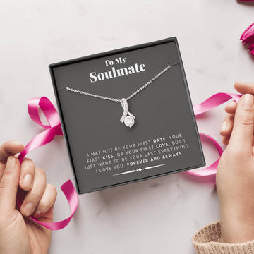 litzzy To My Soulmate - Last Everything Alluring Necklace - Necklace Gift For Her, Wife, Girlfriend, Anniversary, Wedding, Valentine, Birthday with Message Card Jewelry   