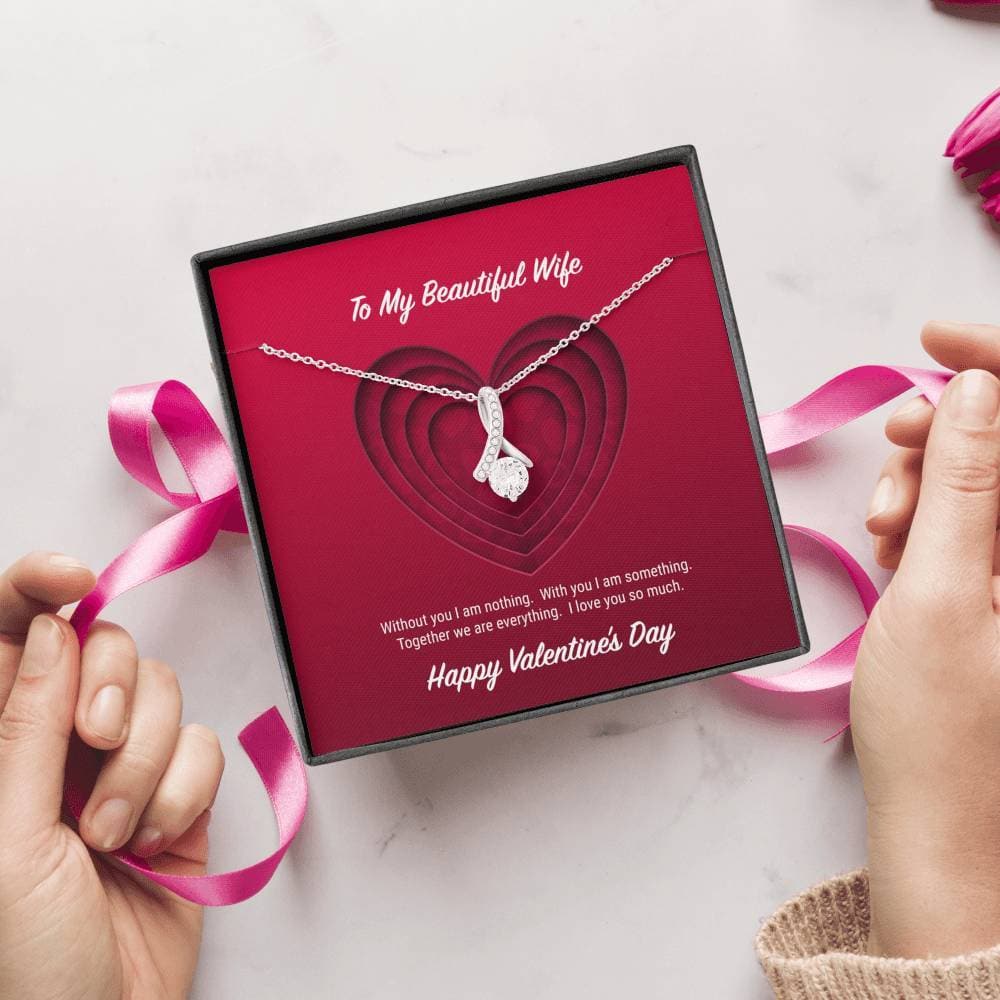 litzzy To My Beautiful Wife Valentine's Day Alluring Beauty Necklace - Gifts For Wife Necklace Valentines Day Custom Made Romantic Gift For My Best Wife Ever    