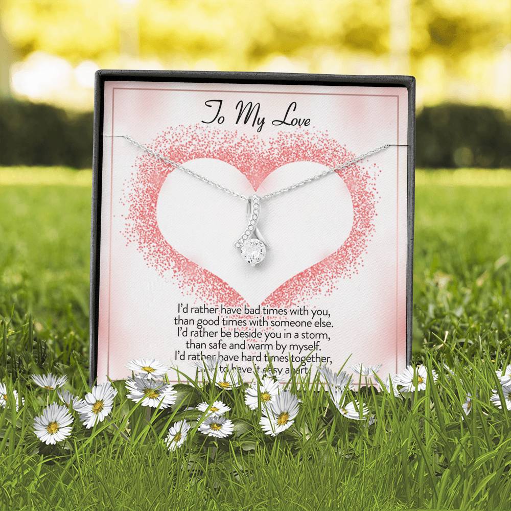 litzzy To My Love I'd Rather Be Alluring Beauty Necklace - Gifts For Wife Necklace Valentines Day Custom Made Romantic Gift For My Best Wife Ever Jewelry   