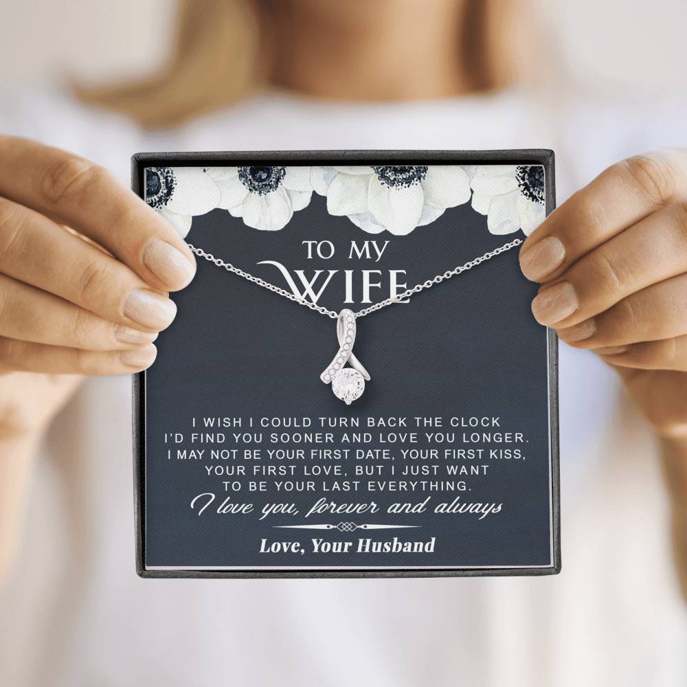 litzzy To My Wife - Turn Back The Clock - Gift For Valentine, Mother's Day, Birthday, Anniversary - Alluring Necklace - Necklace Gift For Her, Wife, Girlfriend, Anniversary, Wedding, Valentine, Birthday with Message Card Jewelry   