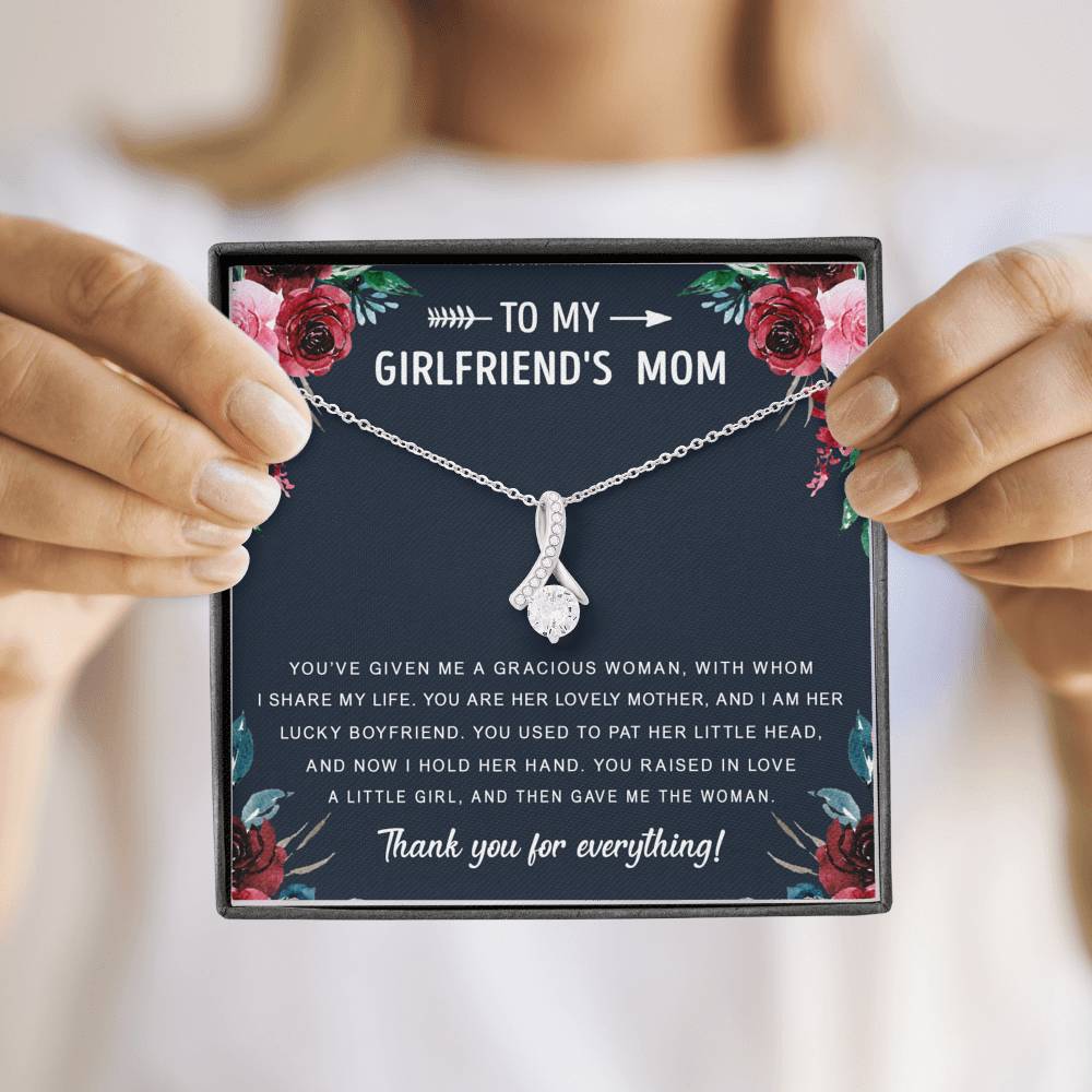 litzzy To My Girlfriend's Mom - Gift For Mother's Day, Birthday, Anniversary - Alluring Necklace - Necklace Gift For Her, Wife, Girlfriend, Anniversary, Wedding, Valentine, Birthday with Message Card Jewelry   