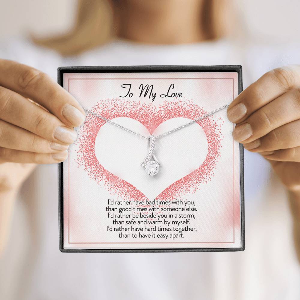 litzzy To My Love I'd Rather Be Alluring Beauty Necklace - Gifts For Wife Necklace Valentines Day Custom Made Romantic Gift For My Best Wife Ever Jewelry   