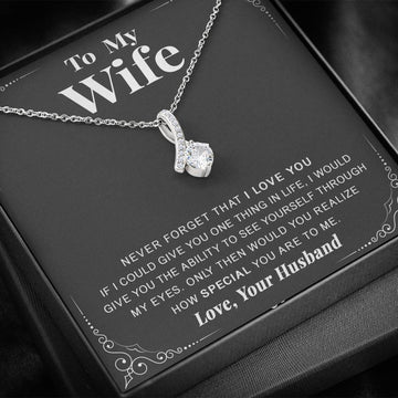 litzzy To my Wife - Never forget that I love you - Necklace Gift For Wife, Girlfriend, Anniversary, Valentine, Birthday with Message Card Jewelry   
