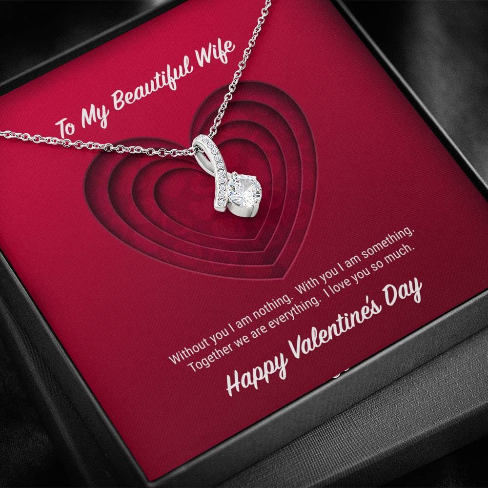 litzzy To My Beautiful Wife Valentine's Day Alluring Beauty Necklace - Gifts For Wife Necklace Valentines Day Custom Made Romantic Gift For My Best Wife Ever    