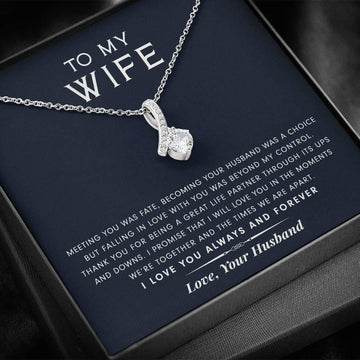 litzzy To My Wife - Great Life Partner - Alluring Beauty Necklace - Necklace Gift For Her, Wife, Girlfriend, Anniversary, Wedding, Valentine, Birthday with Message Card Jewelry Standard Box  