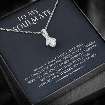litzzy To My Soulmate - Never Forget That I Love You - Alluring Necklace - Necklace Gift For Her, Wife, Girlfriend, Anniversary, Wedding, Valentine, Birthday with Message Card Jewelry   