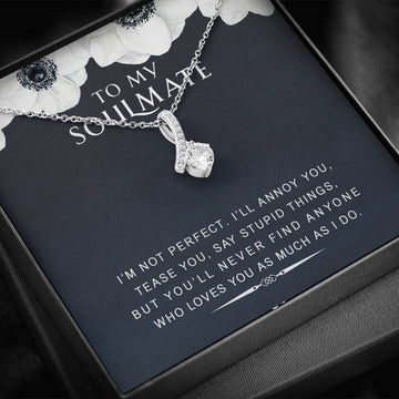 litzzy To my Soulmate - I’m Not Perfect - Gift For Valentine, Mother's Day, Birthday, Anniversary - Alluring Necklace - Necklace Gift For Her, Wife, Girlfriend, Anniversary, Wedding, Valentine, Birthday with Message Card Jewelry   