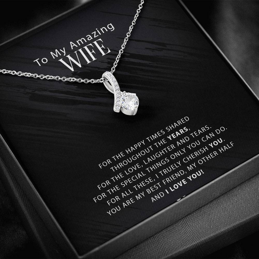 litzzy To My Amazing Wife - For The Happy Times Shared Throughout The Years - Alluring Necklace - To My Wife, Gift For Wife Jewelry   