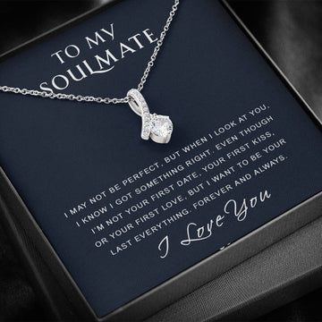 litzzy To My Soulmate - I Got Something Right - Mother's Day Gift For Wife Girlfriend Future Wife - Alluring Necklace - Necklace Gift For Her, Wife, Girlfriend, Anniversary, Wedding, Valentine, Birthday with Message Card Jewelry   