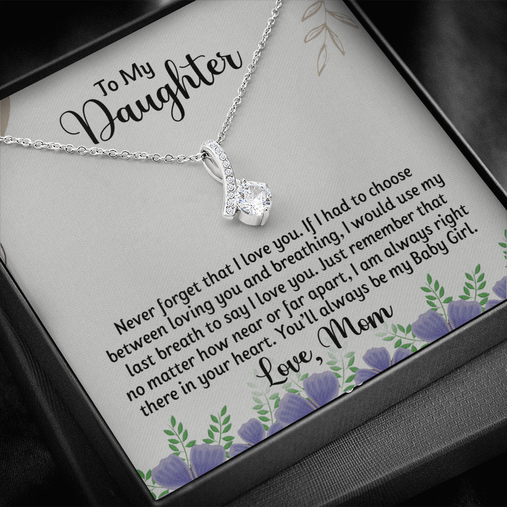 litzzy To My Daughter - I Would Use My Last Breath To Say I Love You - Alluring Necklace jewelry Two Toned Box  