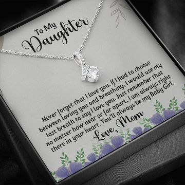 litzzy To My Daughter - I Would Use My Last Breath To Say I Love You - Alluring Necklace jewelry Two Toned Box  