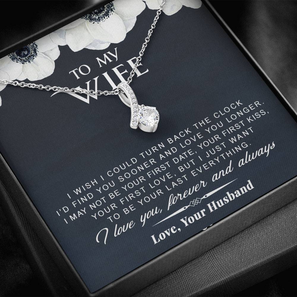 litzzy To My Wife - Turn Back The Clock - Gift For Valentine, Mother's Day, Birthday, Anniversary - Alluring Necklace - Necklace Gift For Her, Wife, Girlfriend, Anniversary, Wedding, Valentine, Birthday with Message Card Jewelry   