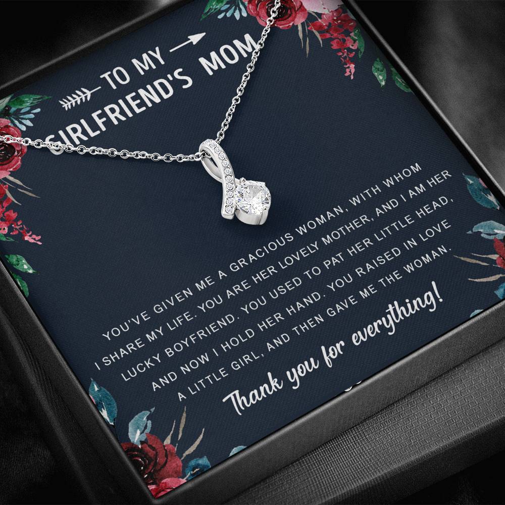 litzzy To My Girlfriend's Mom - Gift For Mother's Day, Birthday, Anniversary - Alluring Necklace - Necklace Gift For Her, Wife, Girlfriend, Anniversary, Wedding, Valentine, Birthday with Message Card Jewelry   