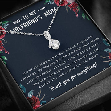 litzzy To My Girlfriend's Mom - Gift For Mother's Day, Birthday, Anniversary - Alluring Necklace - Necklace Gift For Her, Wife, Girlfriend, Anniversary, Wedding, Valentine, Birthday with Message Card Jewelry   