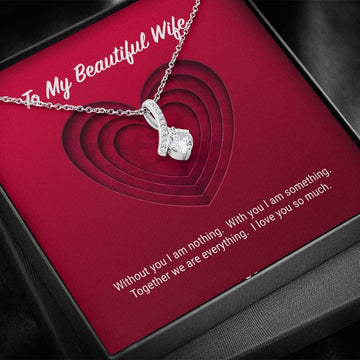 litzzy To My Beautiful Wife Alluring Beauty Necklace - Gifts For Wife Necklace Valentines Day Custom Made Romantic Gift For My Best Wife Ever    