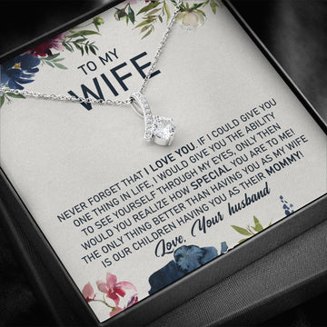litzzy To My Wife, The Only Thing Better Than Having You As My Wife Is Our Children Having You As Their Mommy - Alluring Necklace - Necklace Gift For Her, Wife, Girlfriend, Anniversary, Wedding, Valentine, Birthday with Message Card Jewelry   