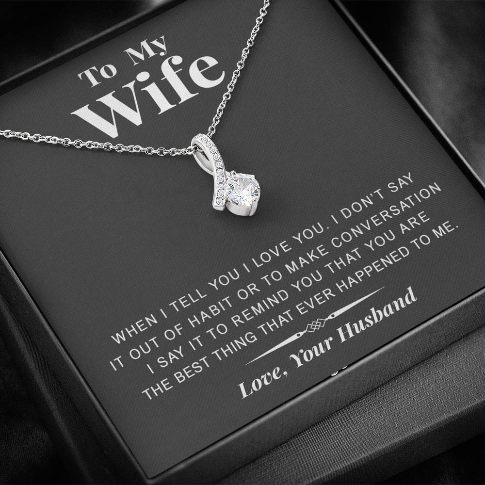 litzzy To my Wife - The best thing - Gift For Valentine, Birthday, Anniversary - Alluring Necklace - Necklace Gift For Her, Wife, Girlfriend, Anniversary, Wedding, Valentine, Birthday with Message Card Jewelry   