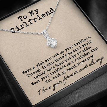litzzy To my Girlfriend You hold my heart forever Alluring Necklace - Necklace Gift For Her, Wife, Girlfriend, Anniversary, Wedding, Valentine, Birthday with Message Card Jewelry   