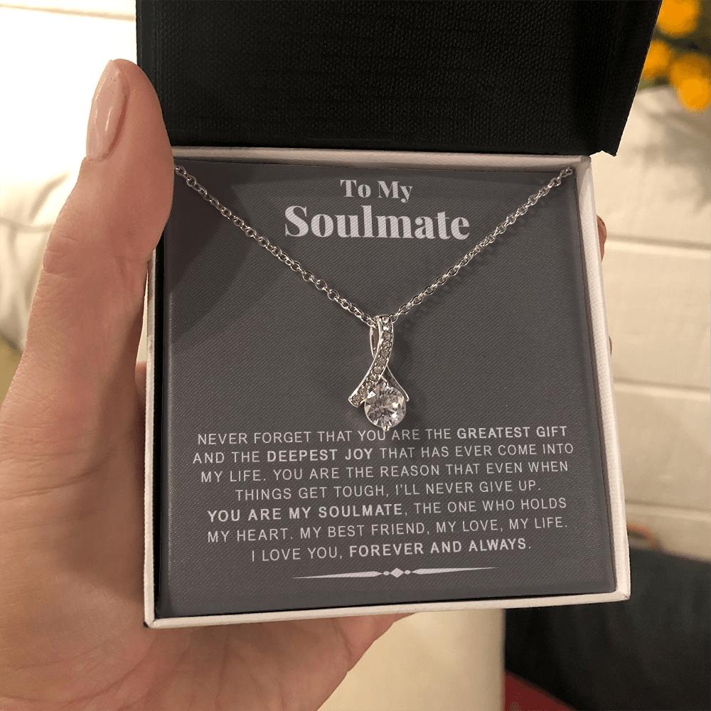 litzzy To My Soulmate - You are the greatest gift - Alluring necklace - Necklace Gift For Her, Wife, Girlfriend, Anniversary, Wedding, Valentine, Birthday with Message Card Jewelry Standard Box  