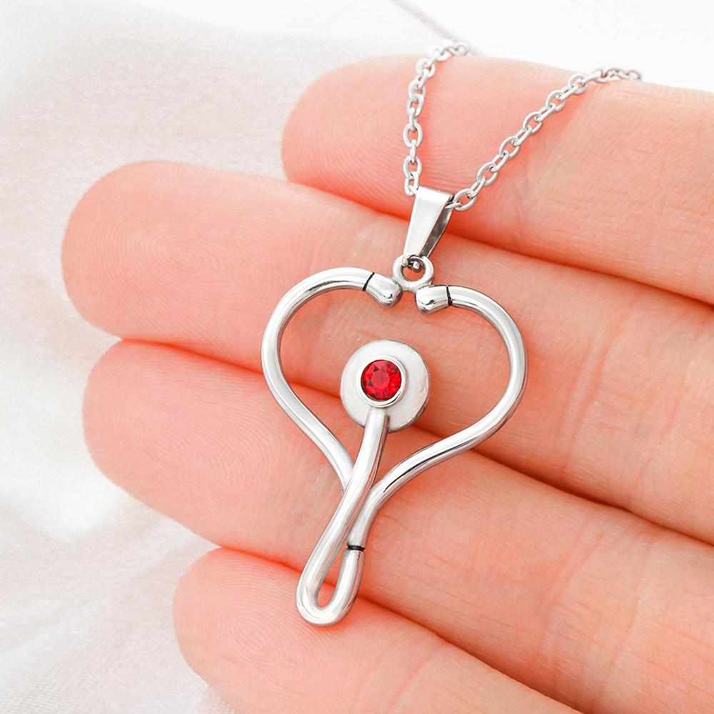 litzzy To My Beautiful Wife Stethoscope Necklace - Gifts For Wife Necklace Valentines Day Custom Made Romantic Gift For My Best Wife Ever Jewelry   
