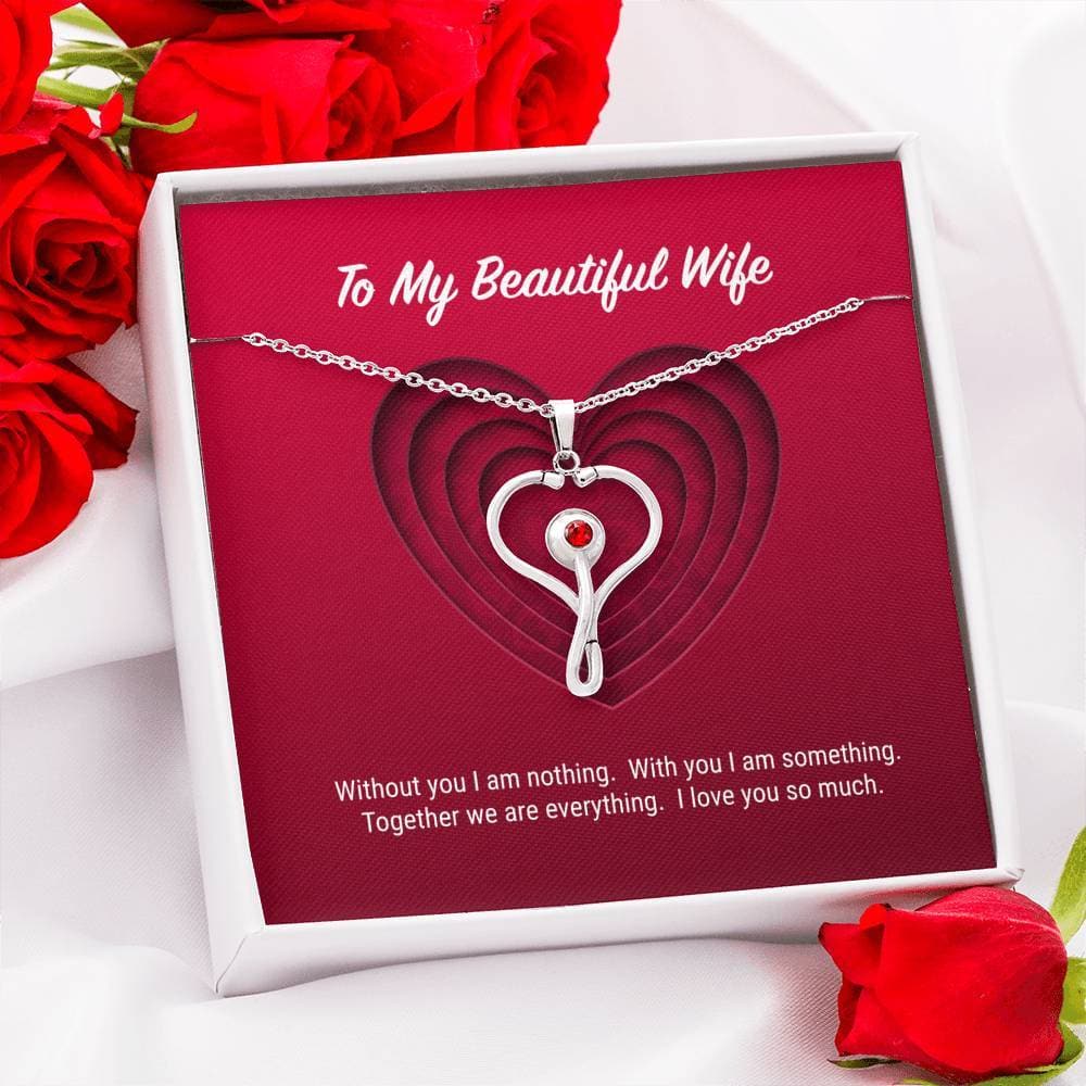 litzzy To My Beautiful Wife Stethoscope Necklace - Gifts For Wife Necklace Valentines Day Custom Made Romantic Gift For My Best Wife Ever Jewelry   