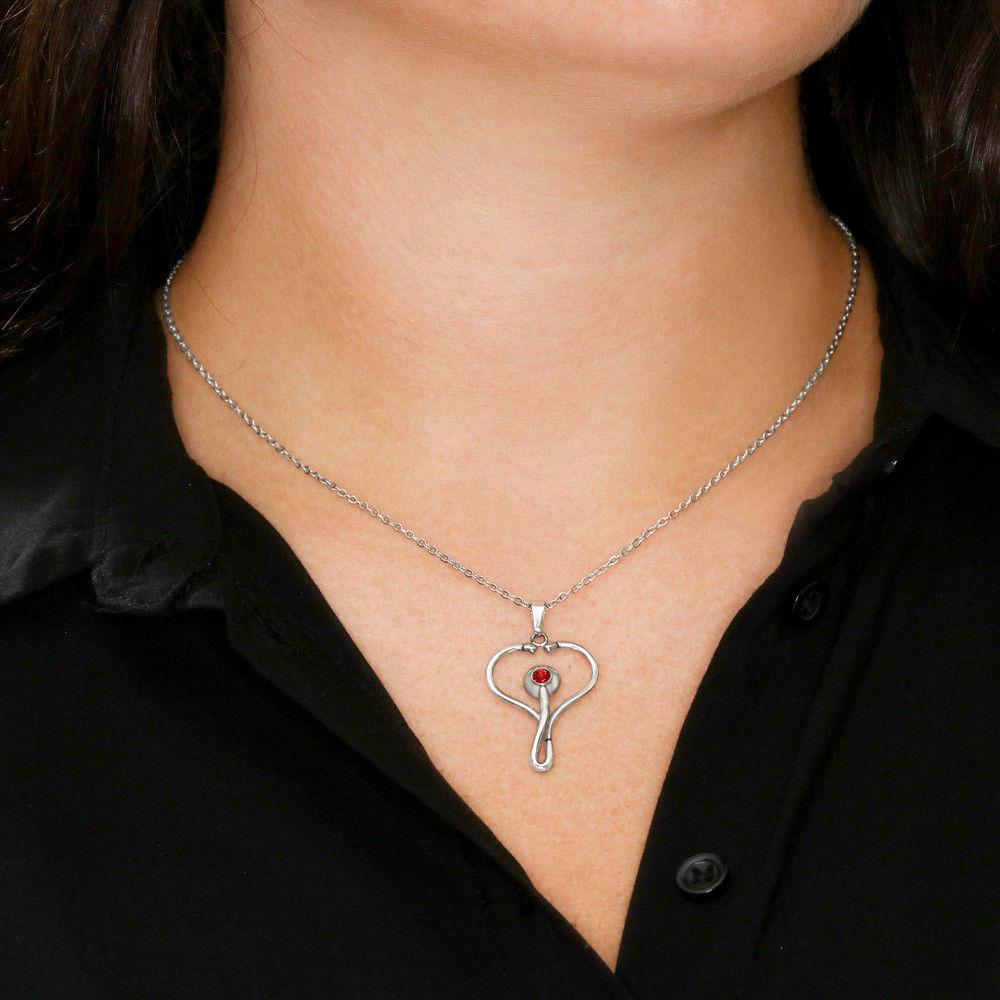litzzy To My Beautiful Wife Stethoscope Necklace - Gifts For Wife Necklace Valentines Day Custom Made Romantic Gift For My Best Wife Ever Jewelry   