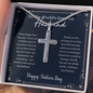 litzzy Greatest Husband - Father's Day - Cross Necklace - To My Dad necklace, dad gifts from daughter, dad gifts from son, Thank you Dad gift, Son daughter to Dad Gift Jewelry   