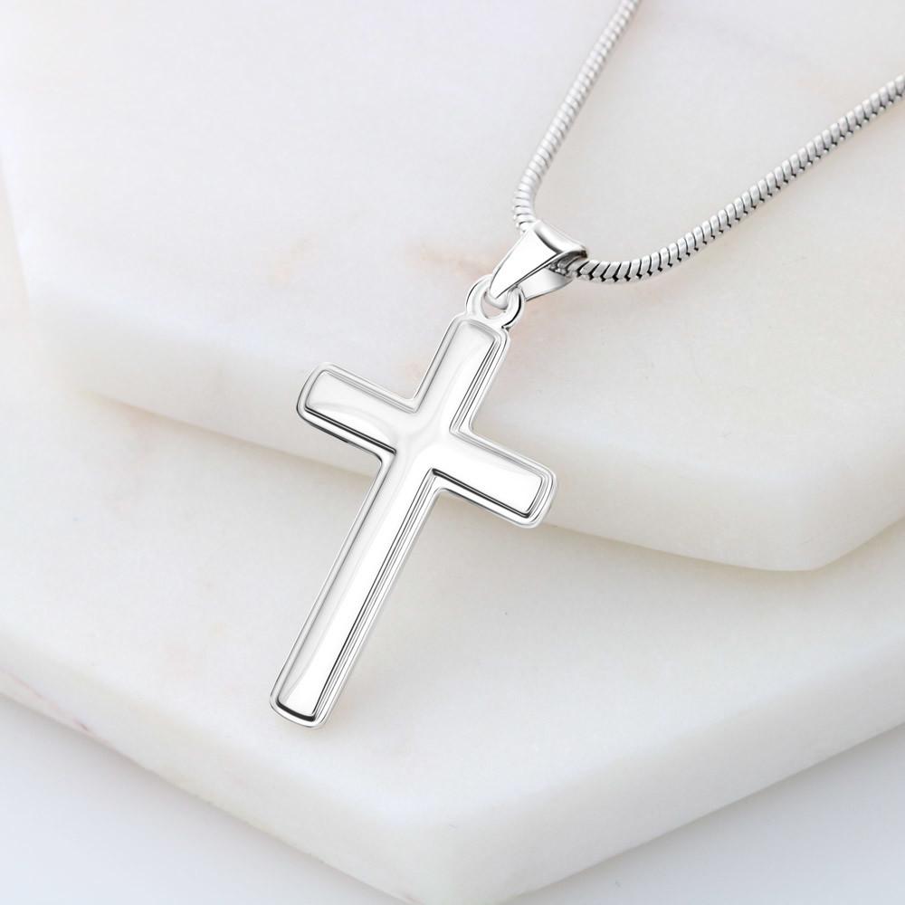 litzzy To My Beautiful Wife Valentine's Day Cross Necklace - Gifts For Wife Necklace Valentines Day Custom Made Romantic Gift For My Best Wife Ever Jewelry   