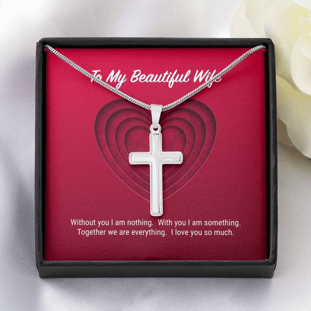 litzzy To My Beautiful Wife Cross Necklace - Gifts For Wife Necklace Valentines Day Custom Made Romantic Gift For My Best Wife Ever Jewelry Standard Box  