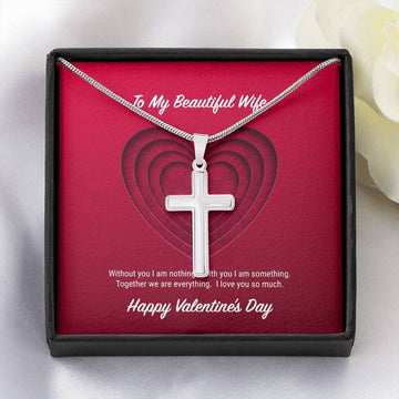 litzzy To My Beautiful Wife Valentine's Day Cross Necklace - Gifts For Wife Necklace Valentines Day Custom Made Romantic Gift For My Best Wife Ever Jewelry Standard Box  