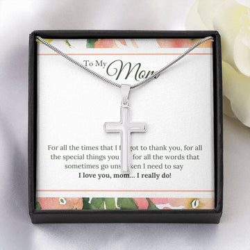 litzzy Litzzy Cross Necklace To my Mom, I Love You Mom I Really Do  Mothers Day Jewelry, Necklace gifts set from Son, Daughter Jewelry   