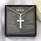 litzzy To My Man - You Are My Strength -Litzzy Cross Necklace - To My Husband, Gift For Husband, Boyfriend Jewelry   