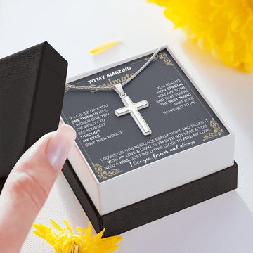 litzzy To My Amazing Soulmate - If I Could Give You One Thing In Life - Litzzy Cross Necklace - To My Soulmate, Gift For Soulmate Jewelry   