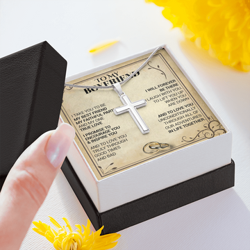 litzzy To My Boyfriend - I Take You To Be My Best Friend - Cross Necklace - To My Boyfriend, Gift For Boyfriend Jewelry   