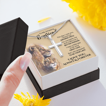 litzzy To My Amazing Boyfriend - I Found My Missing Piece - Cross Necklace - To My Boyfriend, Gift For Boyfriend Jewelry   