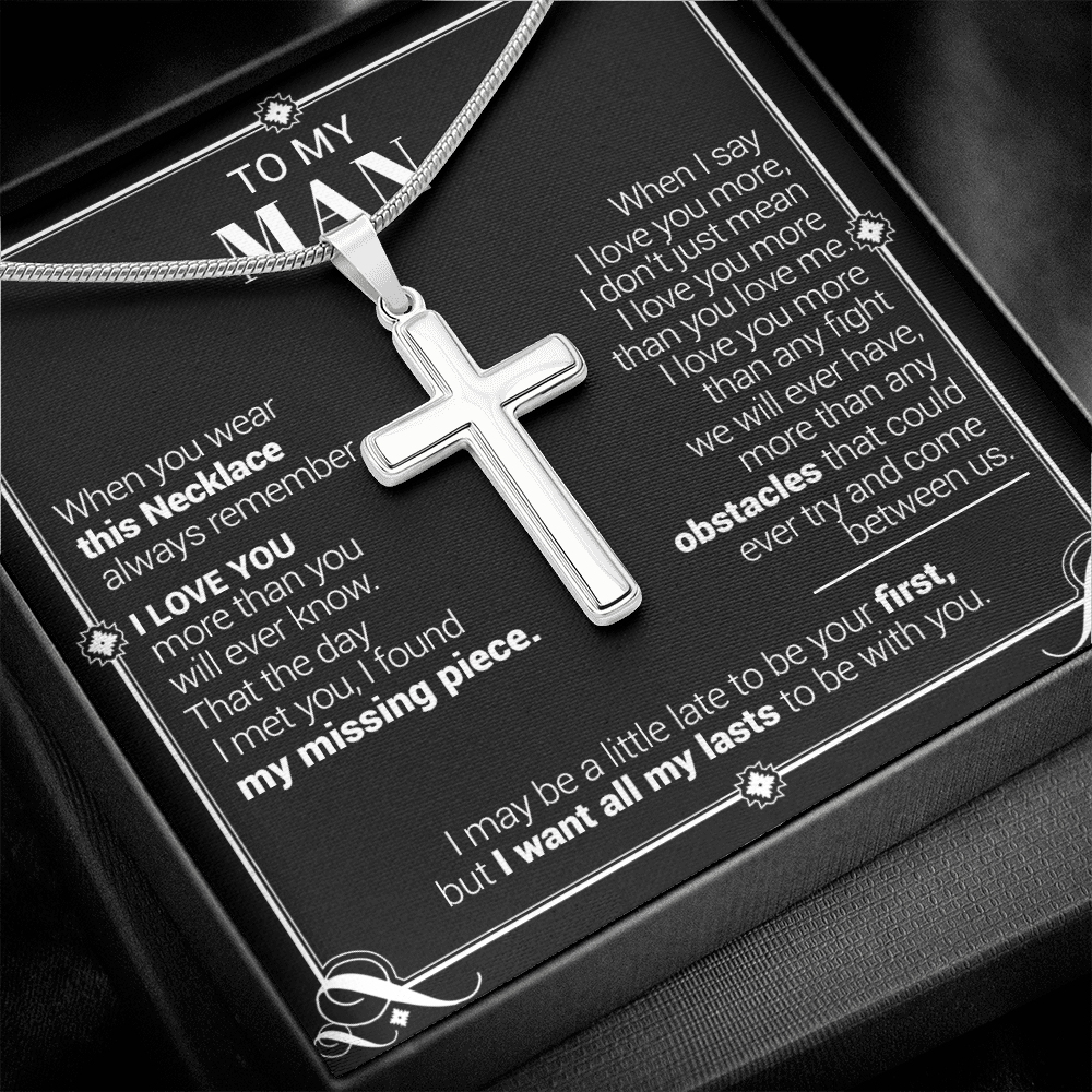 litzzy To My Man - I Love You More Than You Will Ever Know - Cross Necklace - To My Man, Gift For Man Jewelry   