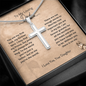 litzzy Dad - The World Cross Necklace - From Daughter - To My Dad necklace, dad gifts from daughter, dad gifts from son, Thank you Dad gift, Son daughter to Dad Gift Jewelry   