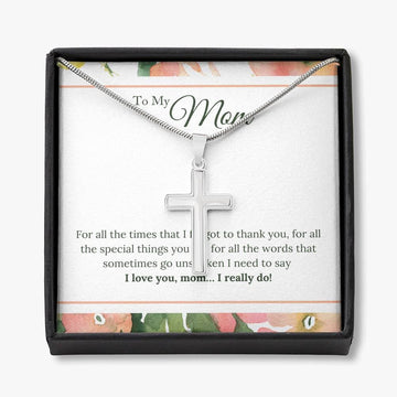 litzzy Litzzy Cross Necklace To my Mom, I Love You Mom I Really Do  Mothers Day Jewelry, Necklace gifts set from Son, Daughter Jewelry   